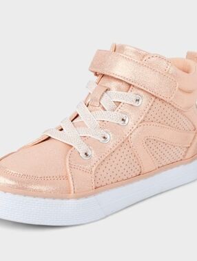 Kids Metallic Peach High-Top Sneakers with Strap The Children's Place